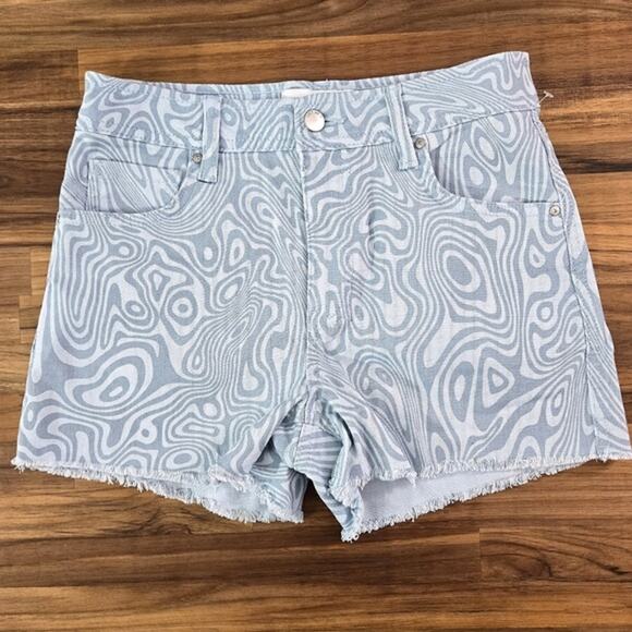 RSQ Women’s Shorts High Rise Y2K Pop Dopamine Print Statement Pattern Blue Sz 25 - Picture 2 of 12